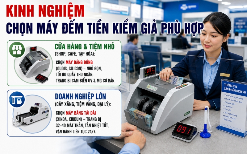 Kinh nghiệm chọn may dem tien phát hiện tiền giả phù hợp