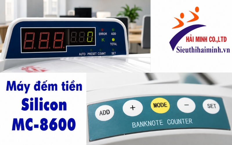 Màn hình và nút bấm của máy đếm tiền MC-8600