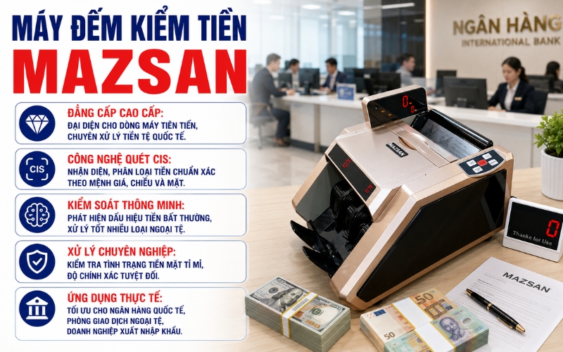 Máy đếm kiểm tiền Mazsan