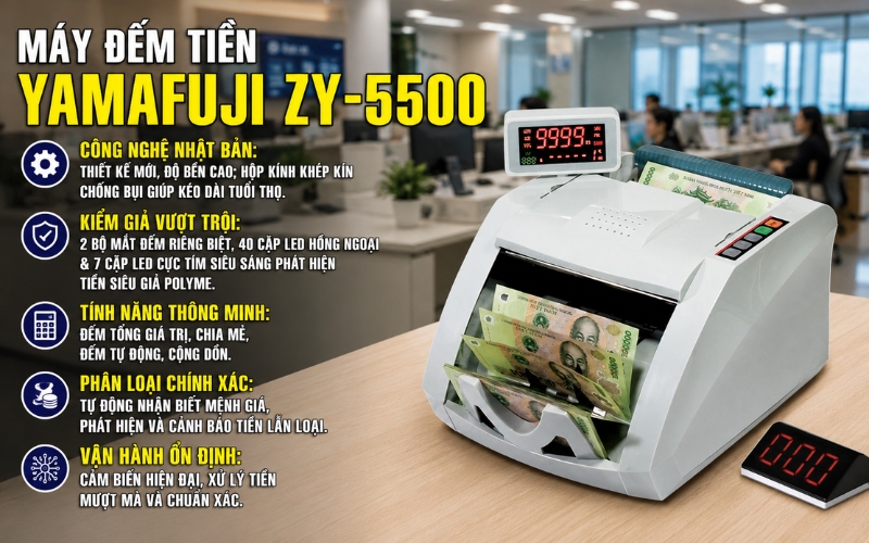 Máy đếm kiểm tiền Yamafuji ZY- 5500