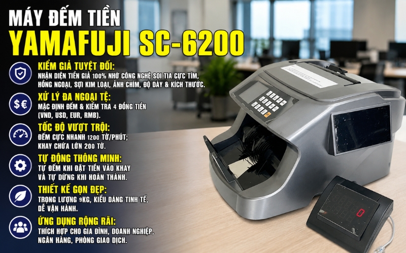 Máy đếm tiền kiểm tra tiền siêu giả SC-6200