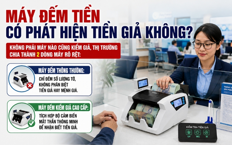 Máy đếm tiền có phát hiện được tiền giả không?