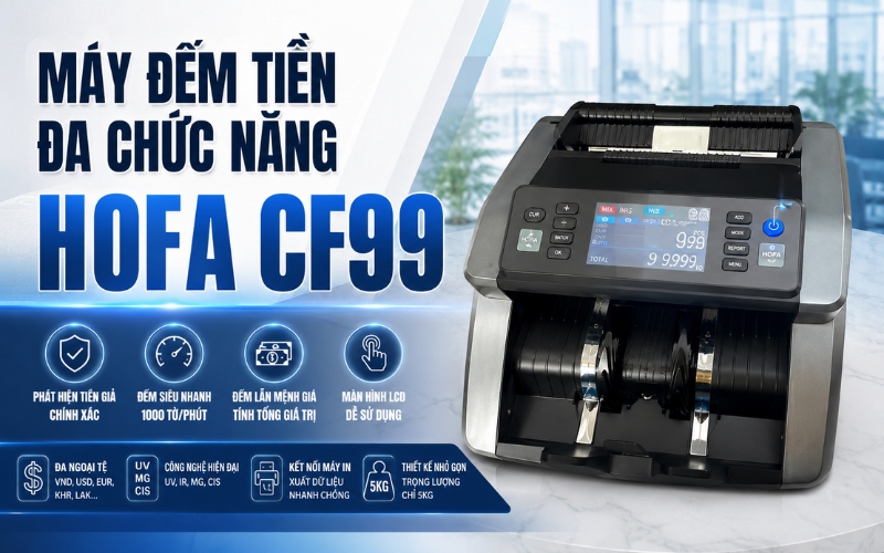 Máy đếm tiền đa chức năng HOFA CF99