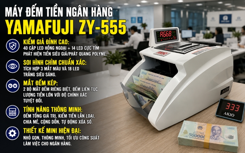 Máy đếm tiền ngân hàng Yamafuji ZY-555