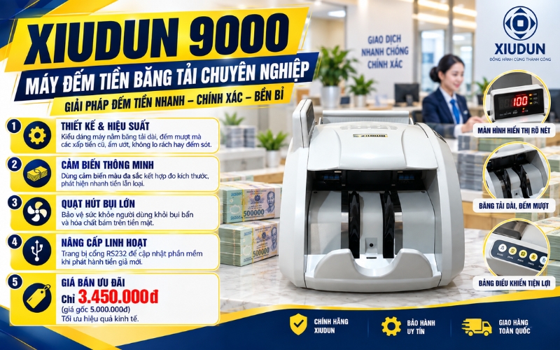 Máy đếm tiền Xiudun 9000