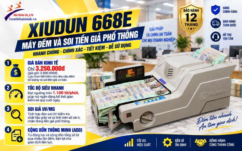 Máy đếm và soi tiền giả Xiudun 668E
