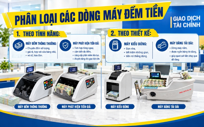 Phân loại các dòng đếm tiền phổ biến hiện nay