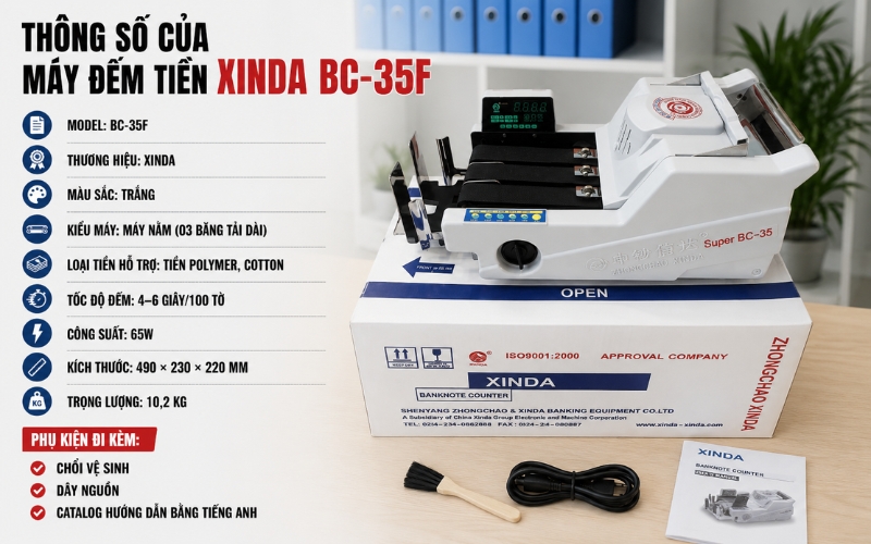 Thông số của máy đếm tiền XINDA BC-35F