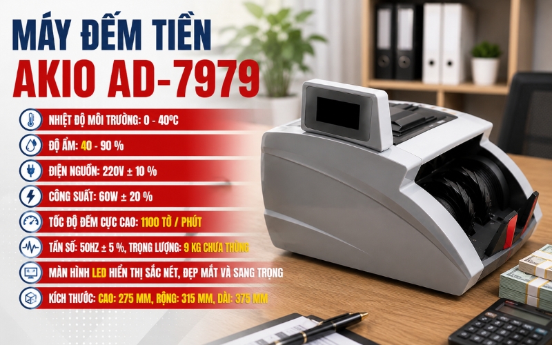 Đặc điểm nổi bật của máy đếm tiền AKIO AD-7979