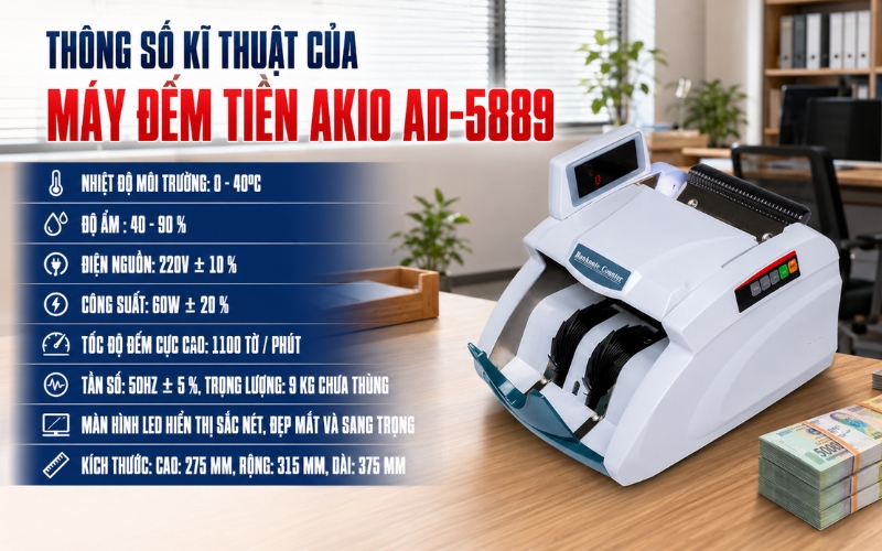 Thông số máy đếm tiền AKIO AD-5889