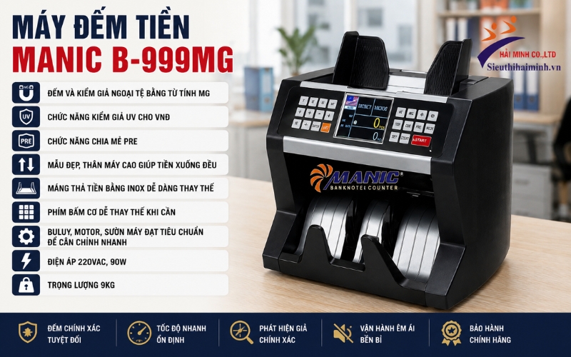 Thông số máy đếm tiền Manic B-999MG