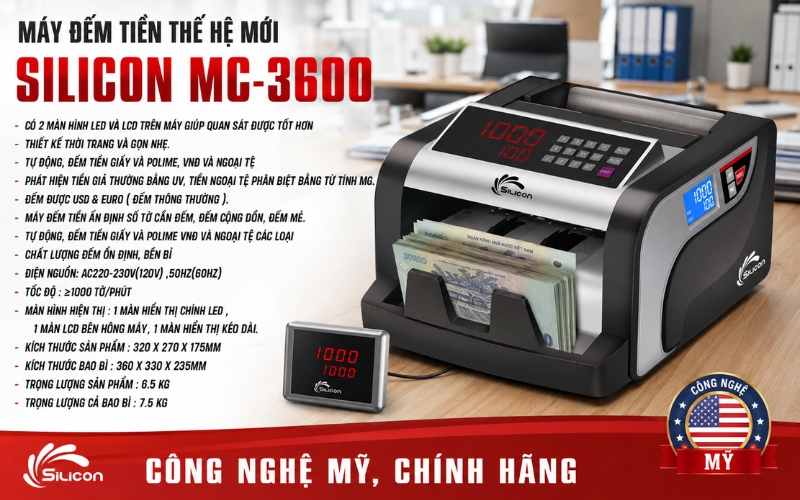 Thông số máy đếm tiền Silicon MC-3600