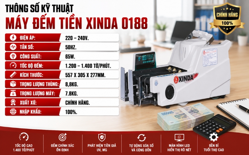 Thông số của máy đếm tiền Xinda 0188