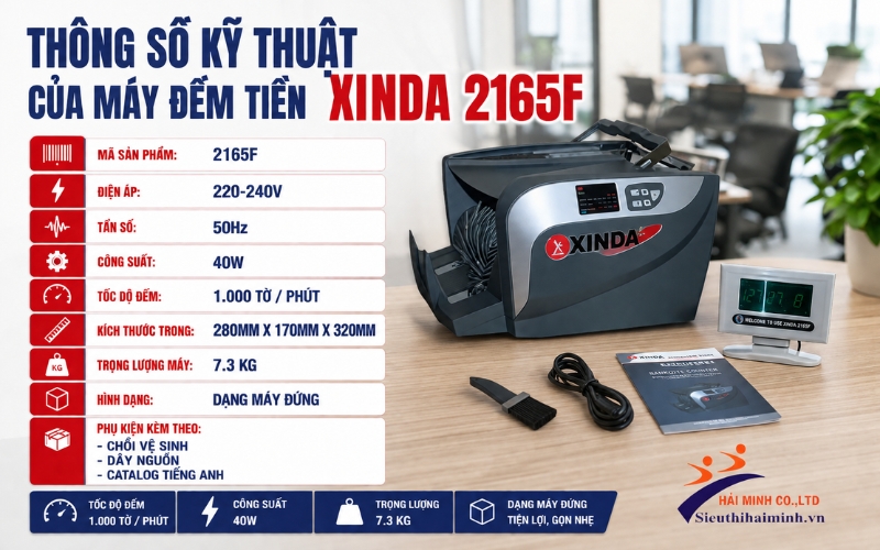 Thông số máy đếm tiền Xinda 2165F