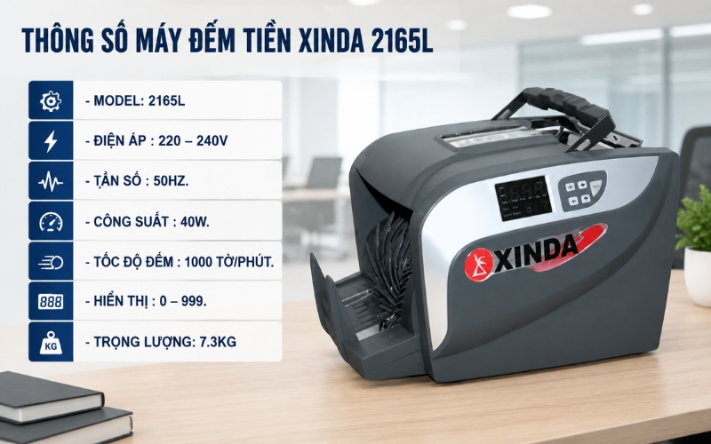 Thông số máy đếm tiền Xinda 2165L