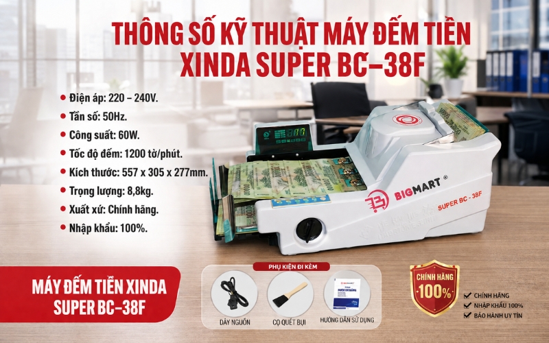 Thông số máy đếm tiền Xinda SUPER BC-28F
