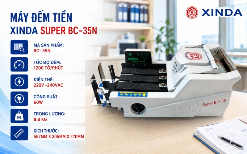 Thông số của máy đếm tiền Xinda SUPER BC–35N