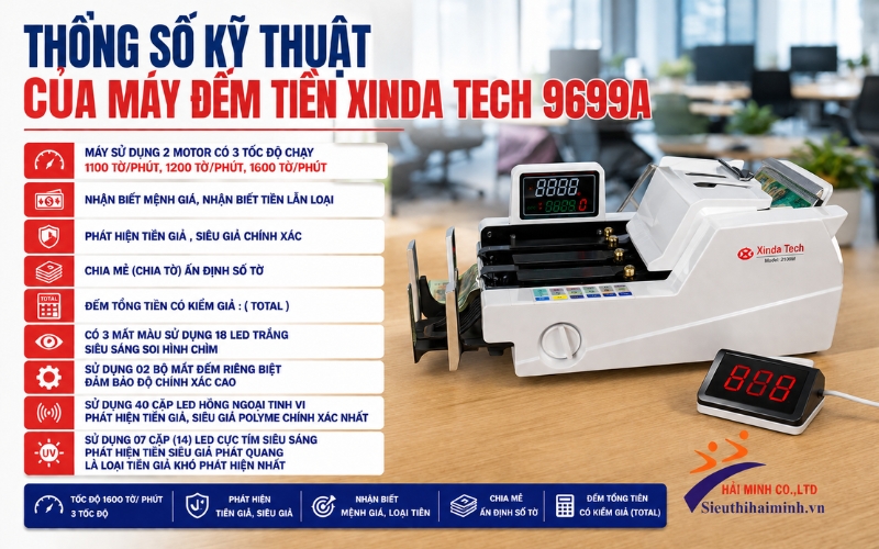 Thông số may dem tien Xinda Tech 9699A