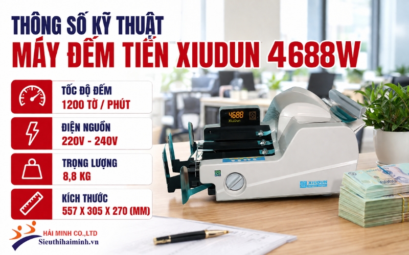 Thông số của máy đếm tiền Xiudun 4688W