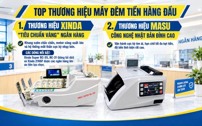 Thương hiệu máy đếm tiền ngân hàng được tin dùng 