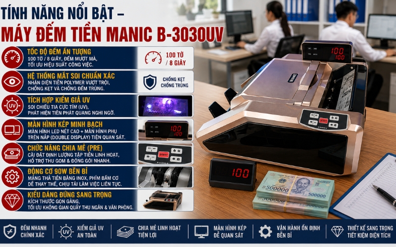 Tính năng nổi bật của máy Manic B-3030UV
