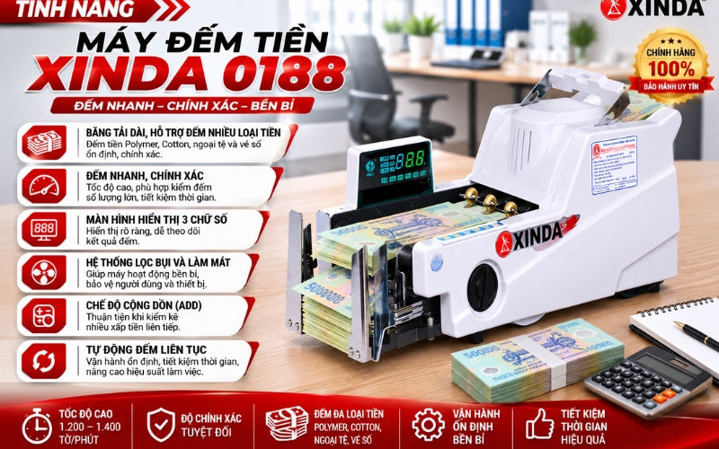 Đặc điểm nổi bật của máy đếm tiền Xinda 0188
