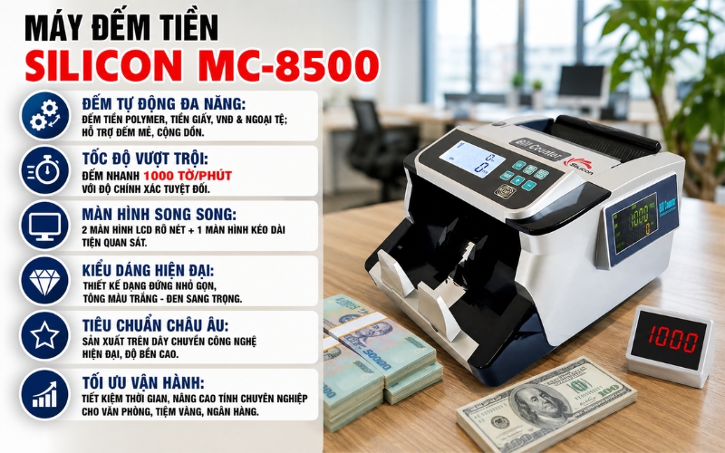 Ưu điểm của máy đếm tiền Silicon MC-8500