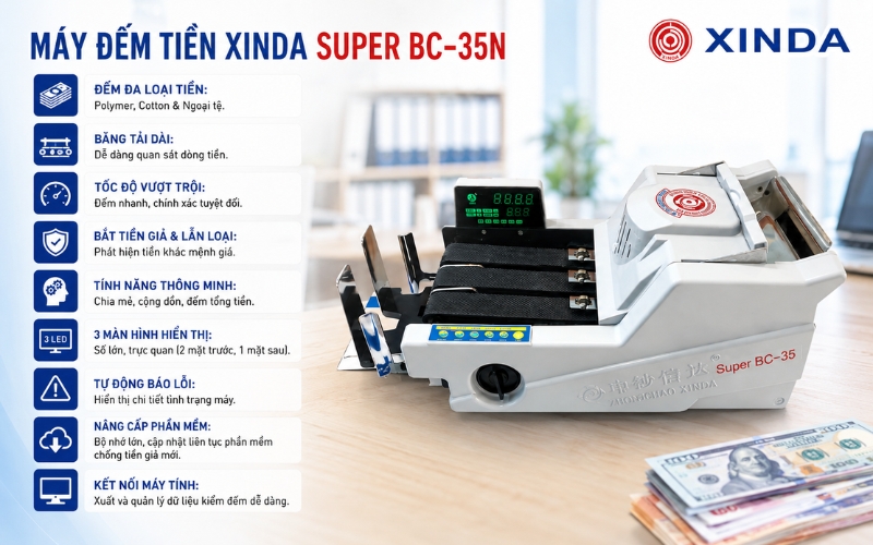 Các tính năng nổi bật của máy đếm tiền SUPER BC–35N
