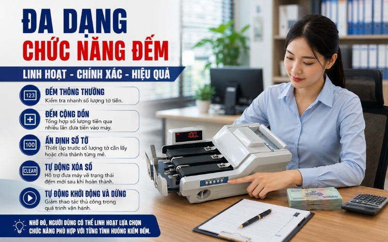 Ưu điểm nổi bật của đếm tiền Modul 5688