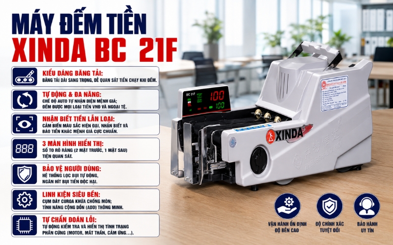 Ưu điểm nổi bật của máy đếm tiền BC 21F