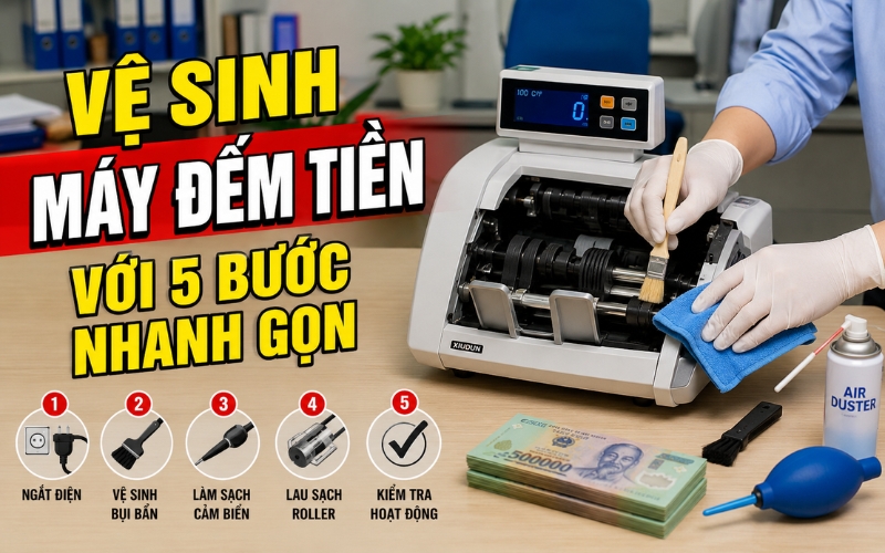 Vệ Sinh Máy Đếm Tiền Với 5 Bước Nhanh Gọn