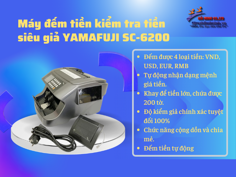 Máy đếm tiền kiểm tra tiền siêu giả YAMAFUJI SC-6200