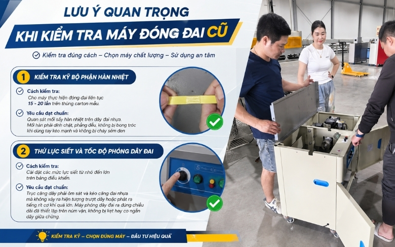 2 Lưu ý quan trọng khi kiểm tra máy đóng đai cũ