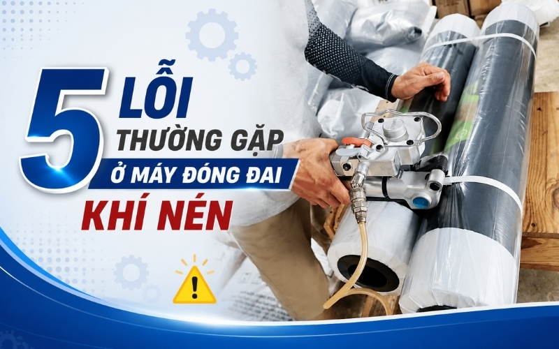 5 Lỗi thường gặp ở máy đóng đai khí nén
