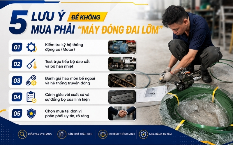 5 Lưu ý để không mua phải máy đóng đai lởm