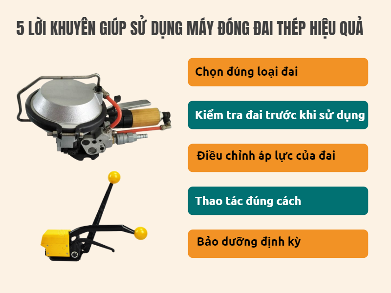 5 lời khuyên bổ ích giúp bạn sử dụng máy đóng đai thép hiệu quả