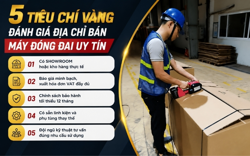 5 tiêu chí vàng đánh giá địa chỉ bán máy đóng đai uy tín