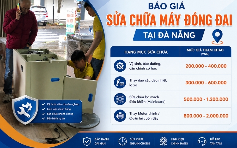 Báo giá sửa chữa máy đóng đai tại Đà Nẵng
