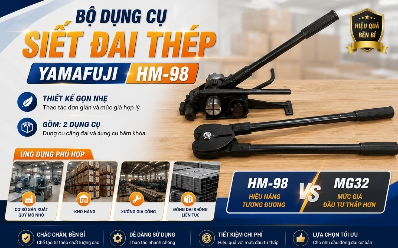 Bộ dụng cụ siết đai thép Yamafuji HM-98