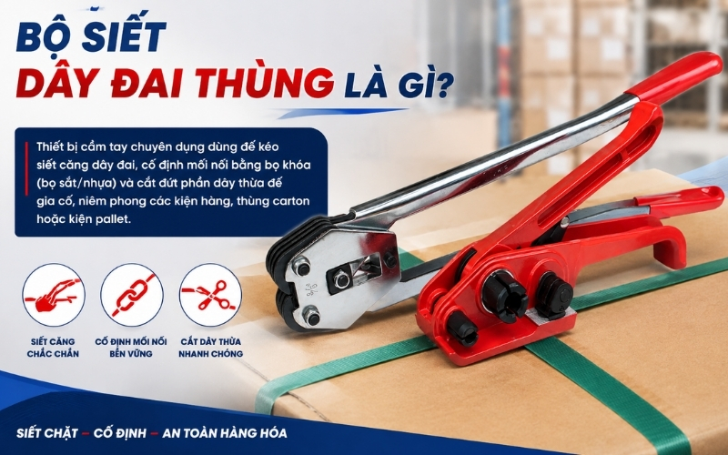 Bộ siết dây đai thùng là gì