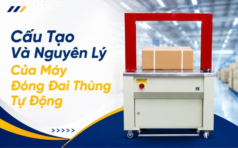 Cấu Tạo Và Nguyên Lý Của Máy Đóng Đai Thùng Tự Động