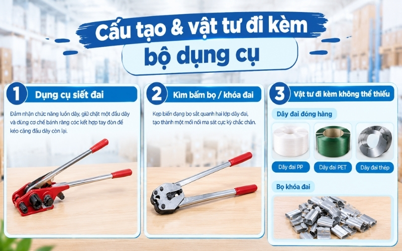 Cấu tạo & vật tư đi kèm bộ dụng cụ