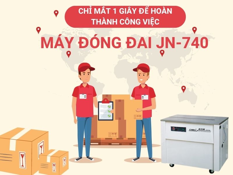 Chỉ mất 1 giây để hoàn thành công việc với máy đóng đai JN-740