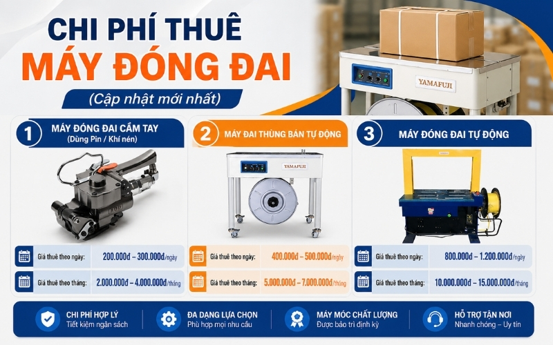 Chi phí thuê máy đóng đai (Cập nhật mới nhất)
