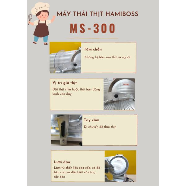 Photo - Máy thái thịt Hamiboss-MS300 (Anod hóa)