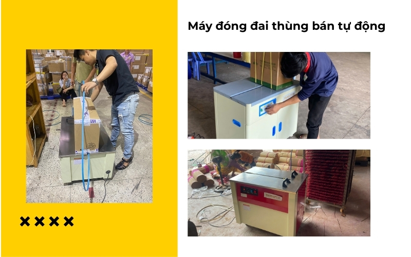 Chọn loại máy đóng đai thùng bán tự động