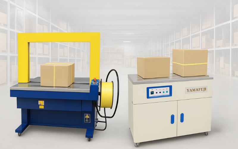 Chọn máy đóng đai bán tự động và máy tự động