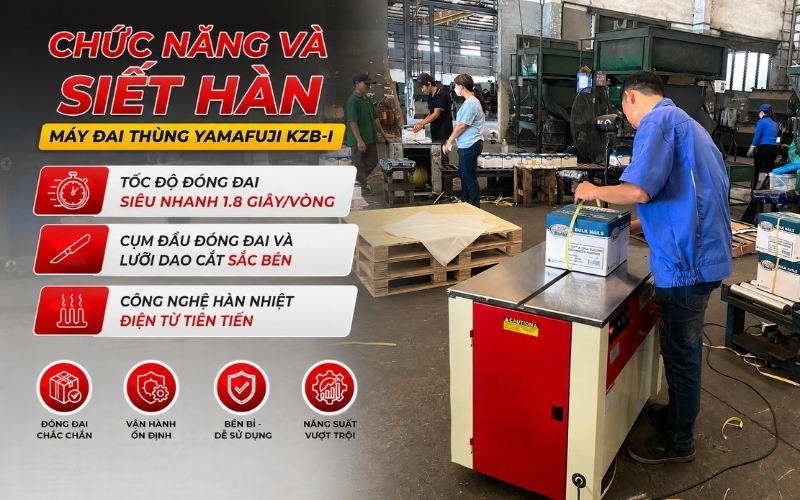 Chức năng và siết hàn máy đai thùng Yamafuji KZB-I