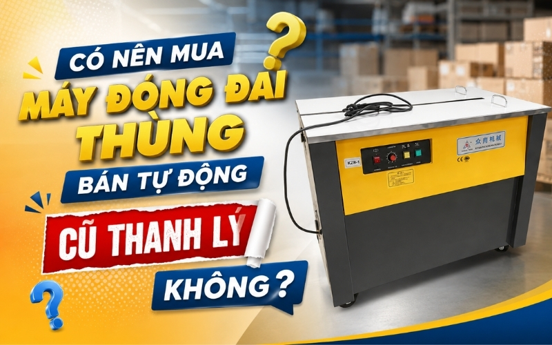 Có Nên Mua Máy Đóng Đai Thùng Bán Tự Động Cũ Thanh Lý Không