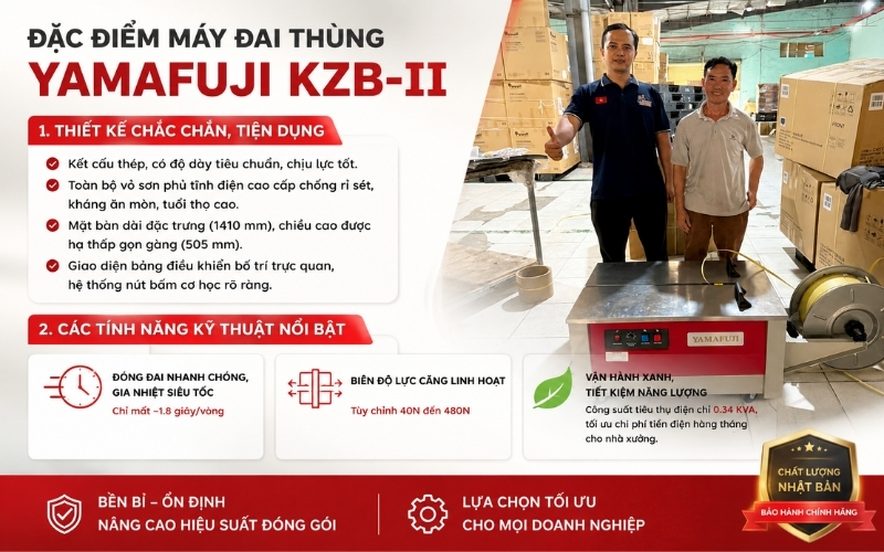 Đặc điểm máy đai thùng Yamafuji KZB-II